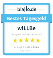 Testsiegel wiLLBe Tagesgeldkonto